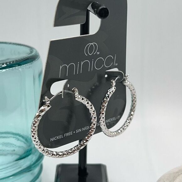 Minicci Silver Hoop Earrings - Picture 3 of 6